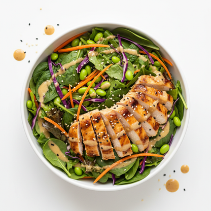 Asian Sesame Chicken Bowl with vegetables