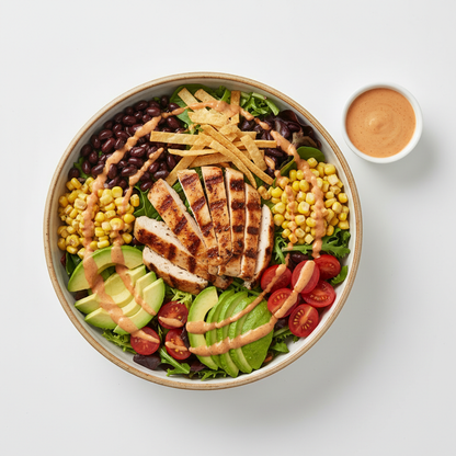 Southwest Chicken Fiesta Bowl with avocado and black beans